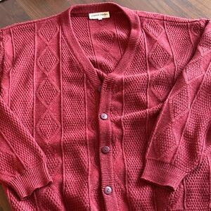 Pierre Cardin Textured Burgundy Cardigan - men